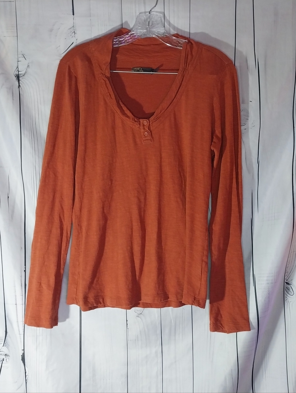 Prana Boho Casual Long Sleeve Scoop Neck Cabincore Earthy Indie Lightweight Top